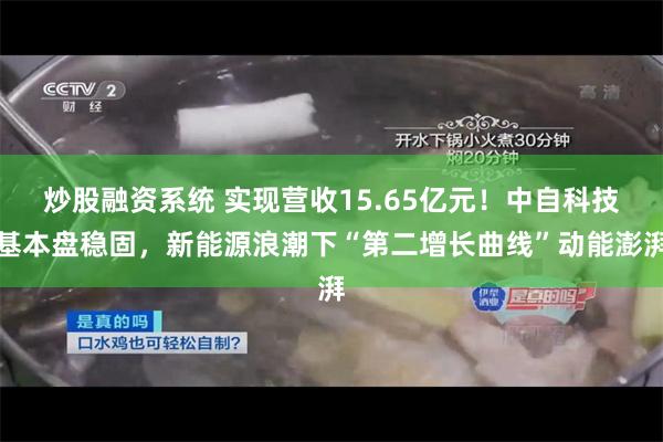 炒股融资系统 实现营收15.65亿元！中自科技基本盘稳固，新能源浪潮下“第二增长曲线”动能澎湃
