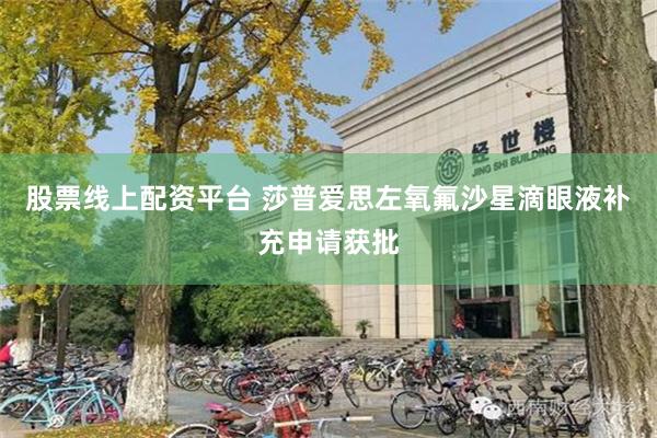 股票线上配资平台 莎普爱思左氧氟沙星滴眼液补充申请获批