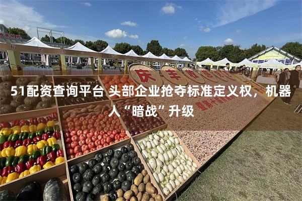51配资查询平台 头部企业抢夺标准定义权，机器人“暗战”升级